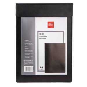 Deli  64506 A4 PU Magnetic Clipboard Writing Board File Folder for Office, Hotel, Meetings, Signing Documents