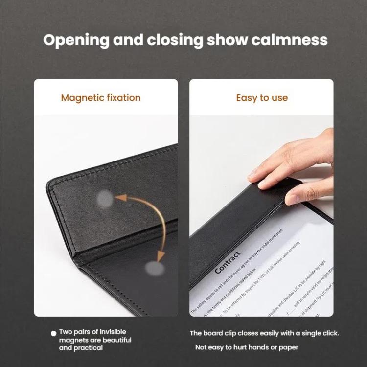 Deli 64506 A4 PU Magnetic Clipboard Writing Board File Folder for Office, Hotel, Meetings, Signing Documents – Bild 4