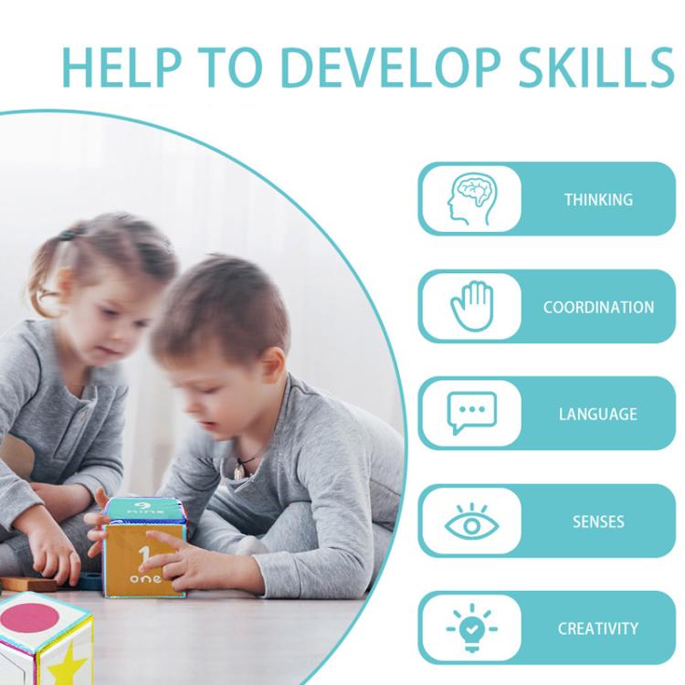 Card Insertable Soft Dice Educational Training Throwing Toy For Children Early Education Enlightenment – Bild 3