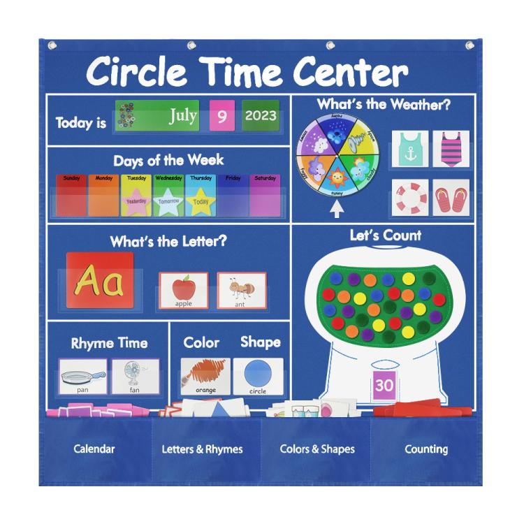 Calendar Weather Cards/Alphabet Word Cards/Circular Time Learning Card Bag