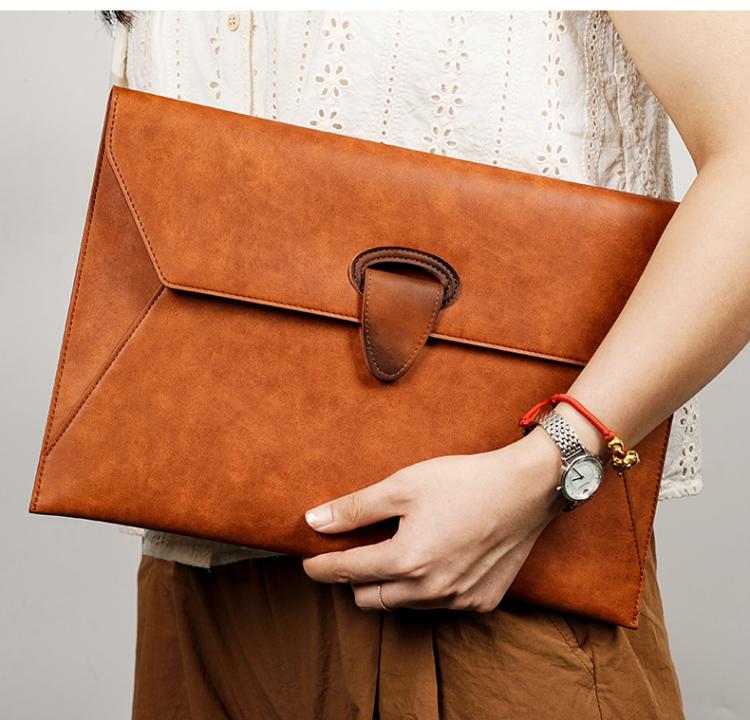 Leather A4 Document Holder Waterproof Business File Organizer, Fits 100 Sheets – Bild 2