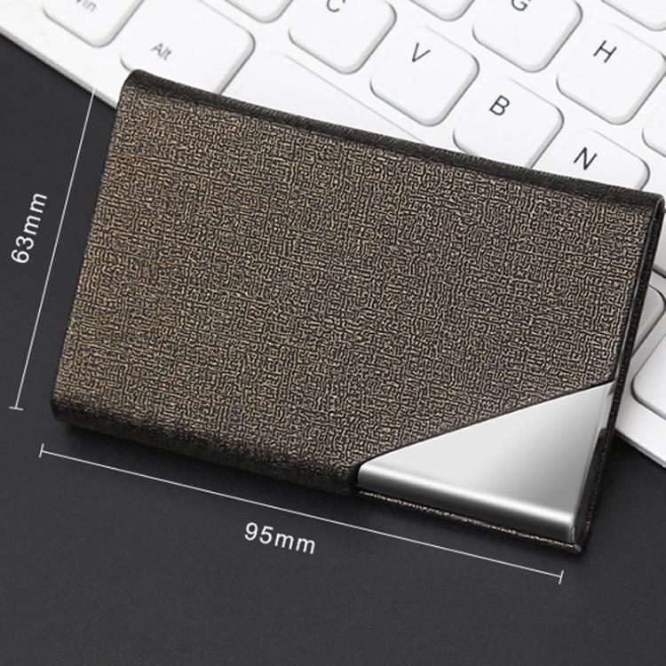 Stainless Steel Business Card Holder with Oracle PU Leather Flip-Top Metal Name Card Case – Bild 8