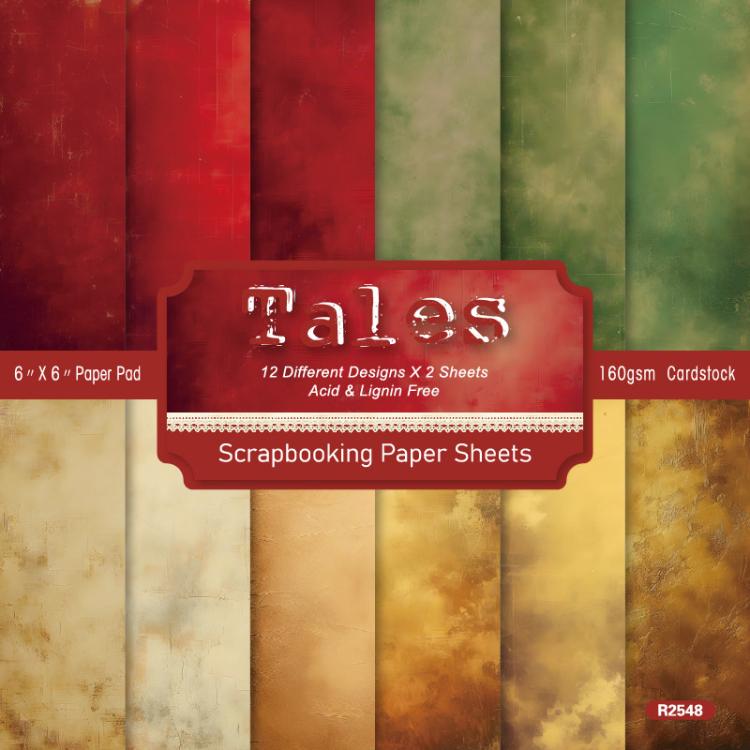 R2548 6 Zoll 24 Blatt DIY Fotoalbum Journal Scrapbook Papier Einseitig gemustertes Hintergrundpapier