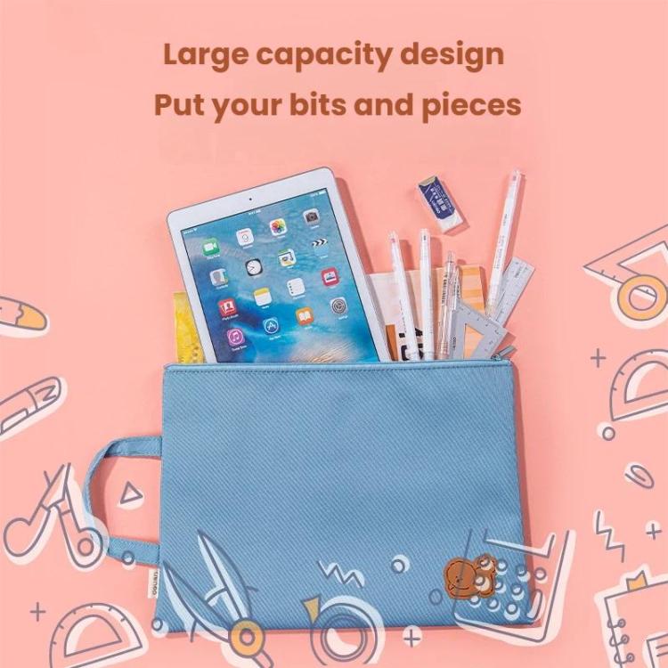 Deli 73150 Handheld Zipper File Archive Bag A4 Briefcase Organ Bag Office Canvas Storage Bag – Bild 5