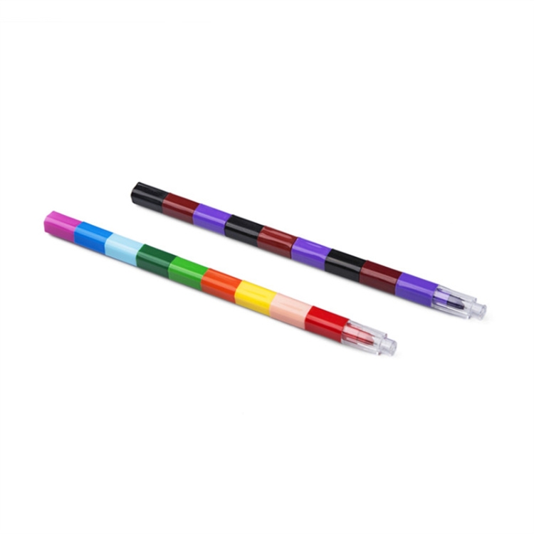 18 PCS Kreative Bausteine Buntstifte Kinder 12 Farben Zeichnen von Lernspielzeug – Bild 4