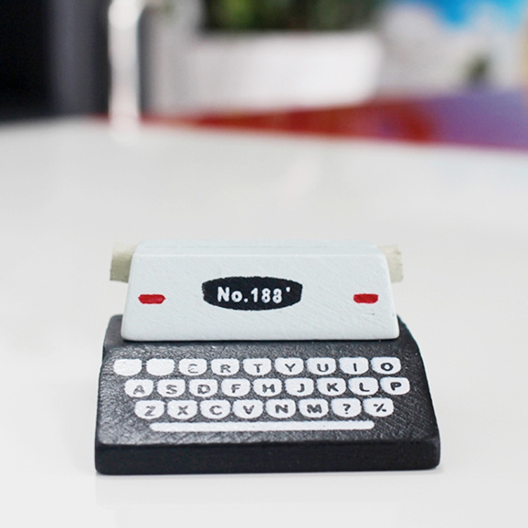 5 PCS Kreative Kaffee Vintage Holz Schreibmaschine Foto Karte Schreibtisch Messege Memo Halter Ständer Kartenhalter – Bild 3