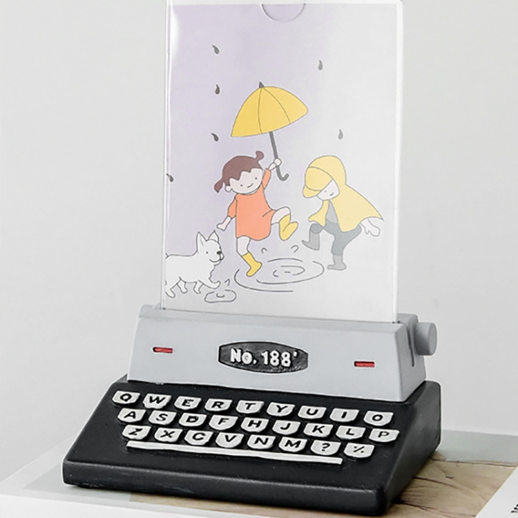 5 PCS Kreative Kaffee Vintage Holz Schreibmaschine Foto Karte Schreibtisch Messege Memo Halter Ständer Kartenhalter – Bild 6